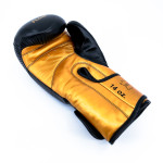 Flow Progress Boxing Gloves - Multi-Layered Foam - Black/Gold Cowhide Leather