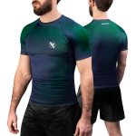 Hayabusa Fusion Short Sleeve Rashguard - Blue / Green