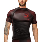 Hayabusa Geo Short Sleeve Rashguard - Black / Red