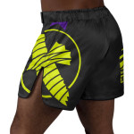 Hayabusa Icon Mid-Length Fight Shorts - Black / Neon