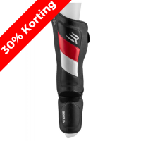 Rinkage Heritage Shin Guards - Carbon - Black / Red / White