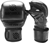 Sanabul Essential 7 oz MMA Hybrid Sparring Gloves - Black