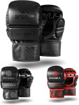 Sanabul Essential 7 oz MMA Hybrid Sparring Gloves - Black