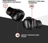 Sanabul Essential 7 oz MMA Hybrid Sparring Gloves - Black