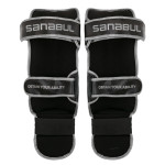 Sanabul Essential Hook and Loop Shinguards - Black, Silver