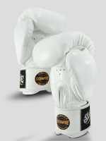 SKS Empire Boxing Gloves - Real Leather - White / Gold