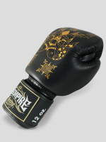 SKS Empire Boxing Gloves - Sak Yant - Real Leather - Black / Gold