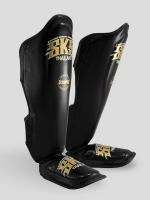 SKS Empire Shin Guards - Real Leather - Black / Gold