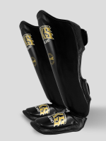 SKS Empire Shin Guards - Real Leather - Black / Gold