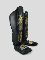 SKS Empire Shin Guards - Sak Yant - Real Leather - Black / Gold