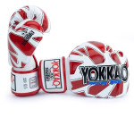 Yokkao - Limited Edition - Broken Boxing Gloves - Genuine Leather - White/Red