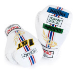 Yokkao - Limited Edition - First At The Race Boxing Gloves - Genuine Leather - White