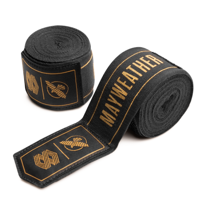 Hayabusa Mayweather Stretch Handwraps - Black/Gold - 180 inch / 4,5 meter