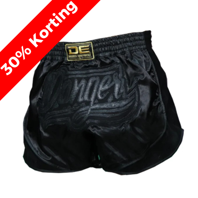 Danger Muay Thai Shorts HR01 - Satin - Black