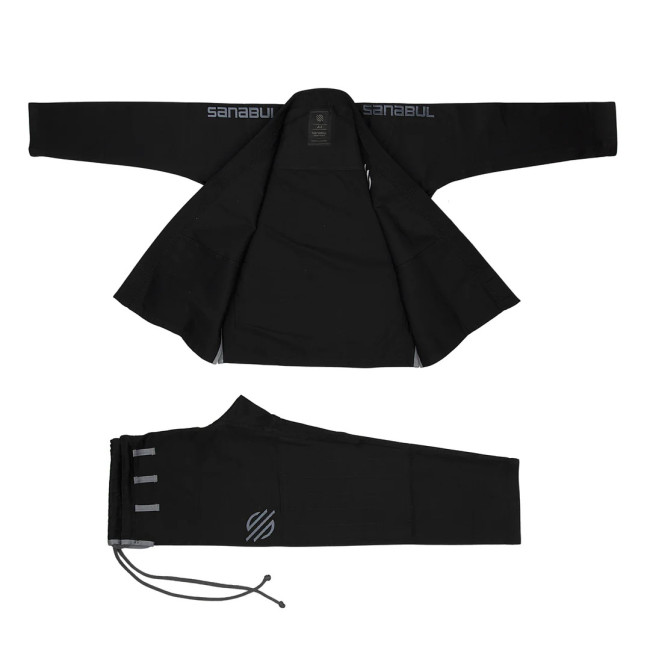 Sanabul Essential Lightweight Brazilian Jiu Jitsu Gi - Pre-shrunk cotton - IBJJF approved - Black