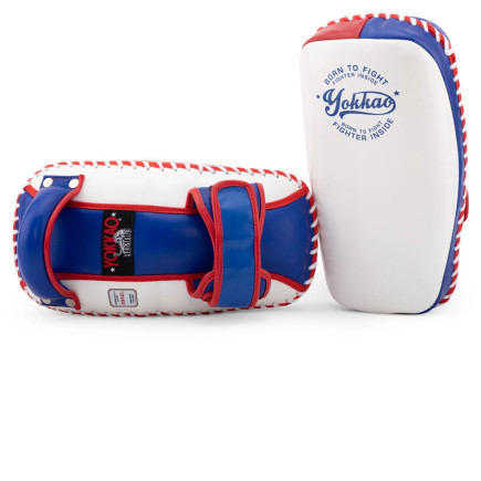 Yokkao Free Style Kicking Pads - Genuine Leather - Thai Flag