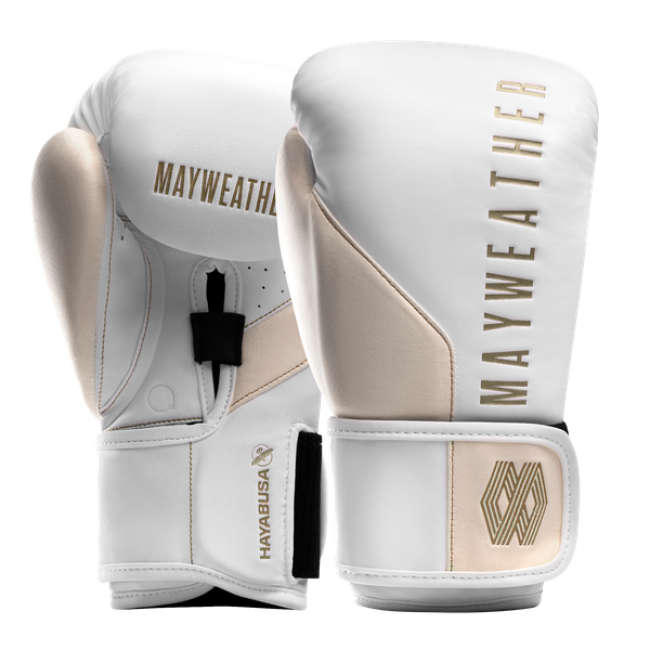 Hayabusa Mayweather Champ Boxing Gloves - White/Gold