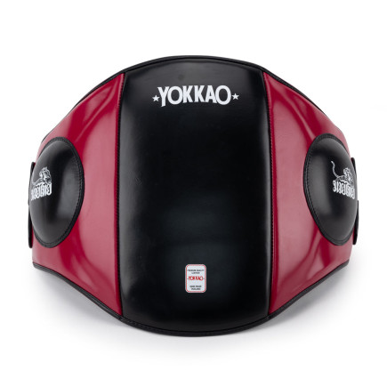 Yokkao Belly Pad - Genuine Leather - Black / Cerise