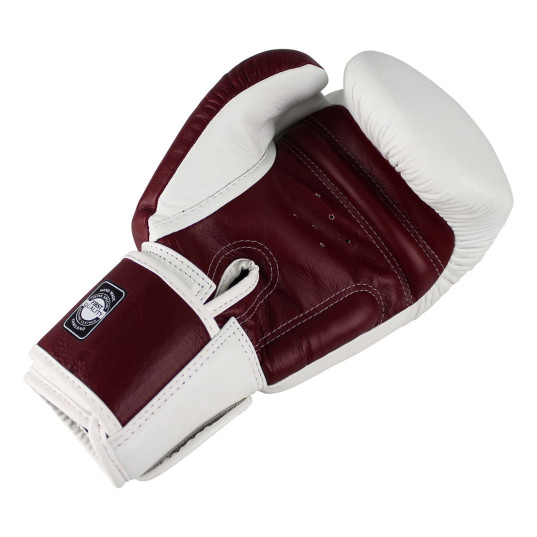 Twins Special BGVL 3 Boxhandschuhe - Echtes Leder - Weiß / Weinrot