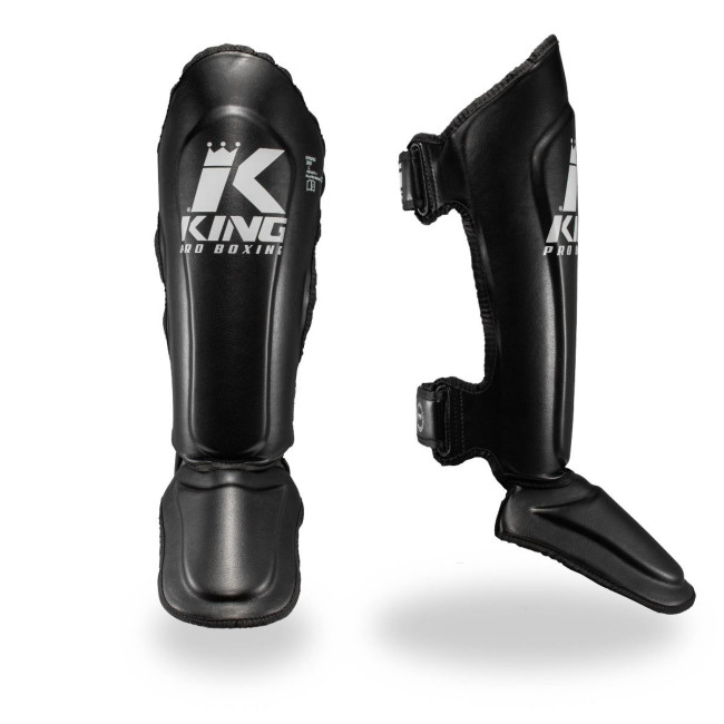 King Pro Boxing Muay Thai Shin Guards - SGL 7 - Black / White