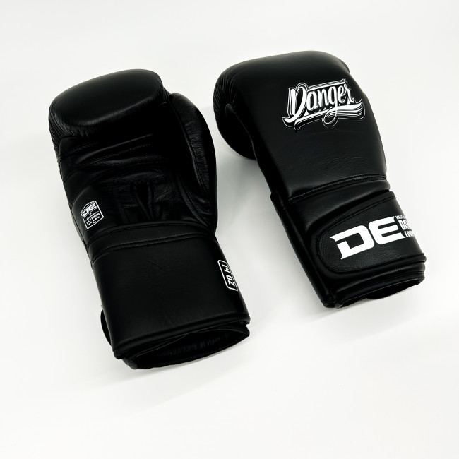 Danger Avatar Boxing Gloves - Leather - Black