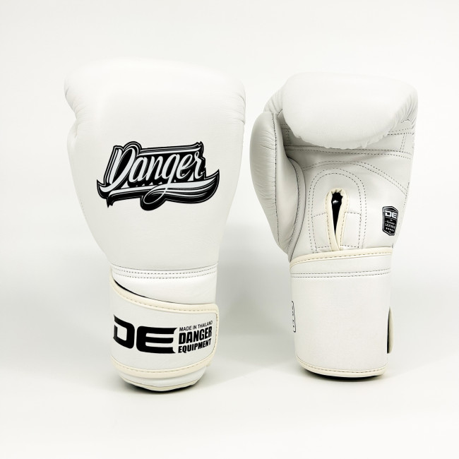 Danger Avatar Boxing Gloves - Leather - White