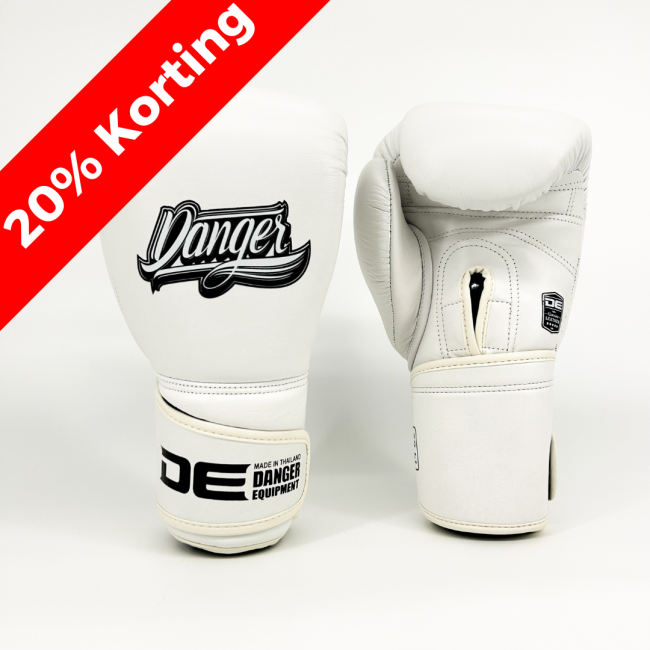 Danger Avatar Boxing Gloves - Leather - White