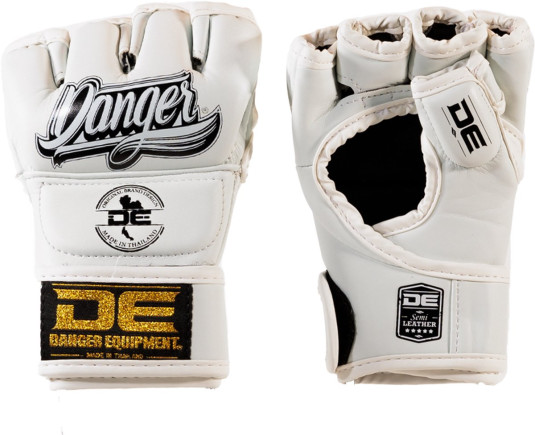 Danger Competition MMA Gloves - Semi-Leather - White