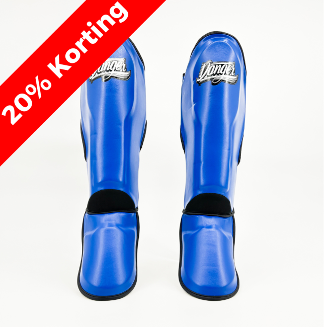 Danger Children's Shin Guards - PU - Blue