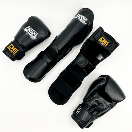 Danger Children's Shin Guards - PU - Black