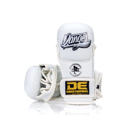 Danger MMA Sparring Gloves - semi leather - White