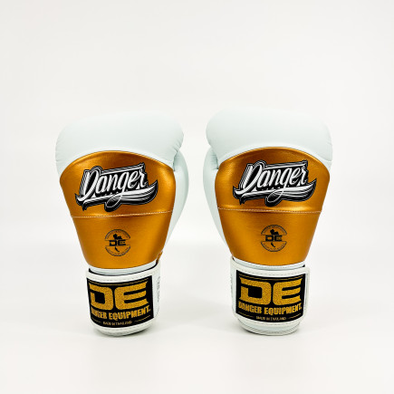 Danger Reborn Boxing Gloves - microfiber - White/Gold