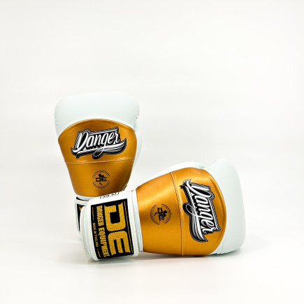 Danger Reborn Boxing Gloves - microfiber - White/Gold