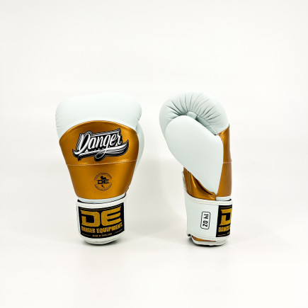 Danger Reborn Boxing Gloves - microfiber - White/Gold