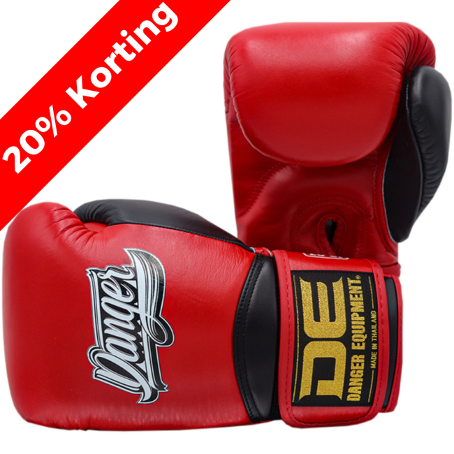 Danger Rocket Boxing Gloves - Leather - Red