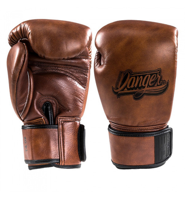 Danger Thai Legend Boxing Gloves - Leather - Brown Retro Look