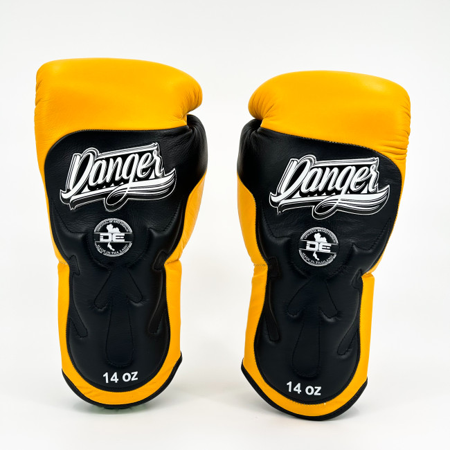 Danger Ultimate Fighter Boxing Gloves - Leather - Yellow/Black