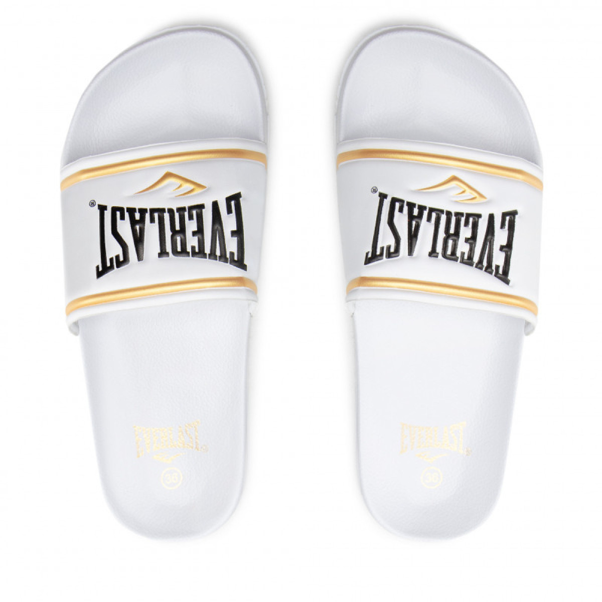 Everlast Side Slippers - White/Gold