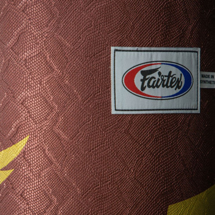 Fairtex HB6PY Muay Thai Banana Bag Python Print - 180 cm - Unfilled - Red/Gold