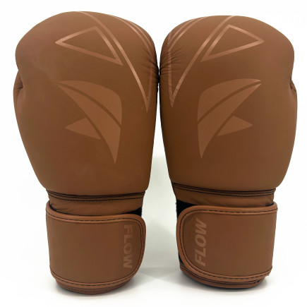 Flow Progress Boxing Gloves - Multi-Layered Foam - Matte Brown Cowhide Leather