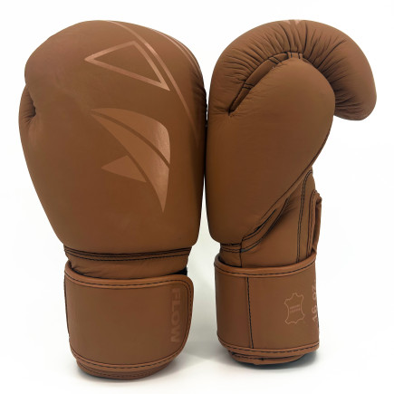 Flow Progress Boxing Gloves - Multi-Layered Foam - Matte Brown Cowhide Leather