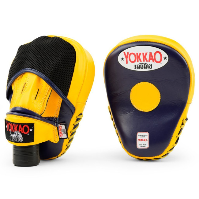 Yokkao Focus Mitts Open Fingers - Leather - Evening Blue / Gold