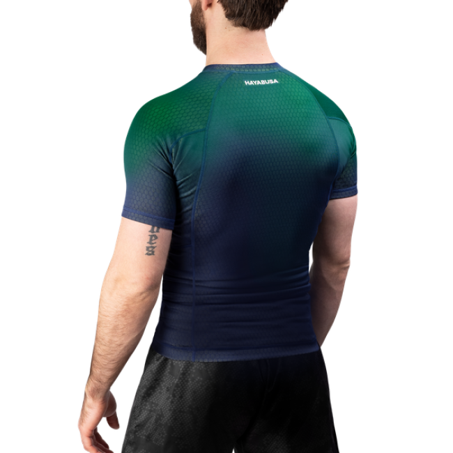 Hayabusa Fusion Short Sleeve Rashguard - Blue / Green