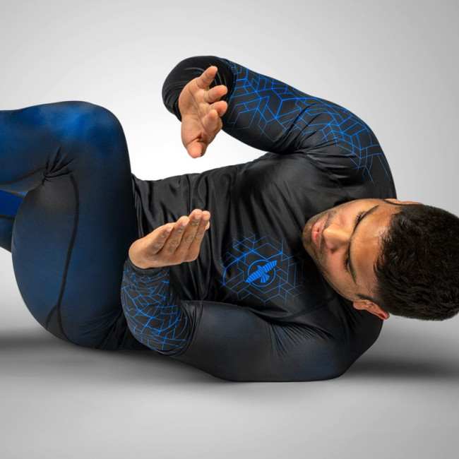 Hayabusa Geo Long Sleeve Rashguard - Black / Blue