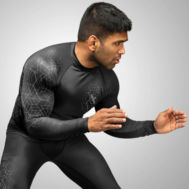 Hayabusa Geo Long Sleeve Rashguard - Black / Grey