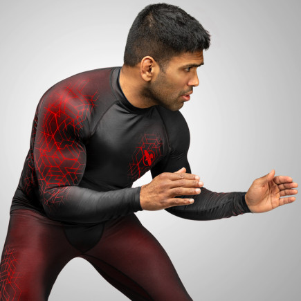 Hayabusa Geo Long Sleeve Rashguard - Black / Red