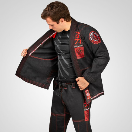 Hayabusa Goorudo 3 Gold Weave Jiu Jitsu Gi - Black / Red