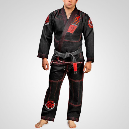 Hayabusa Goorudo 3 Gold Weave Jiu Jitsu Gi - Black / Red