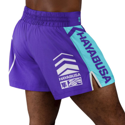 Hayabusa Icon Kickboxing Shorts - Purple / White