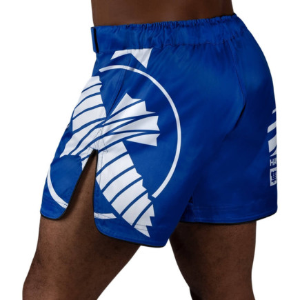 Hayabusa Icon Mid-Length Fight Shorts - Blue / White